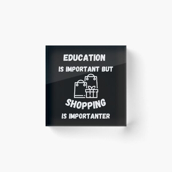 Item preview, Education Is Important But Shopping Is Importanter Bags Clipart In Black designed and sold by LuckyKermit.