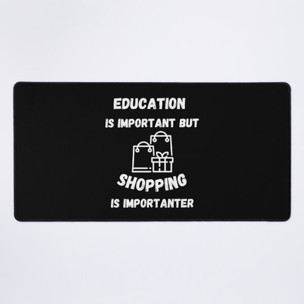 Item preview, Education Is Important But Shopping Is Importanter Bags Clipart In Black designed and sold by LuckyKermit.