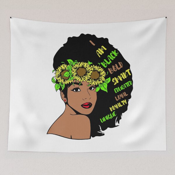 Item preview, Sunflower Beautiful Black Woman designed and sold by LaceRenee.