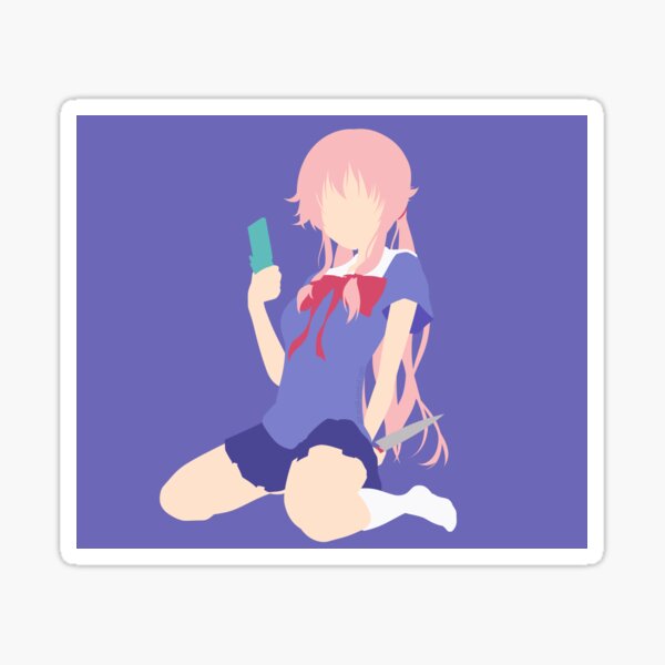 Mirai Nikki characters Sticker by ArtAndDesignA