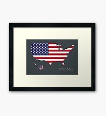USA map special artwork style with flag illustration Framed Print