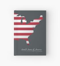 USA map special artwork style with flag illustration Hardcover Journal