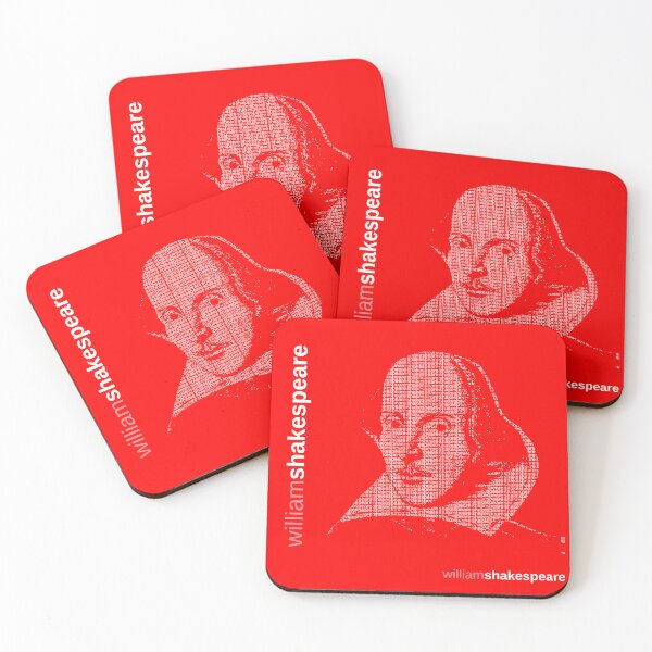 Item preview, Copy of shakespeare typographic poster (red) designed and sold by CMYKStudio.