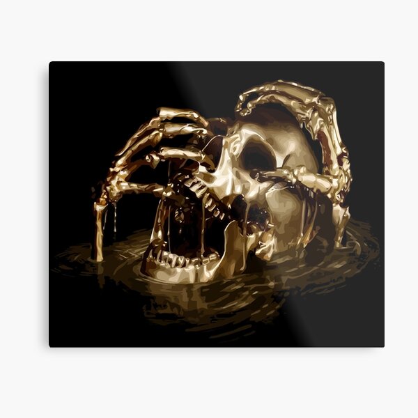 Black Sails Golden Skull Metal Print