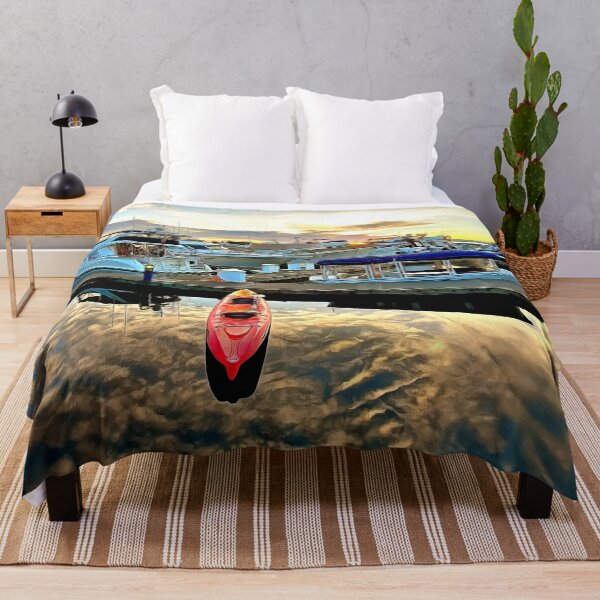 Item preview, Kayak Floating Over Clouds and Sunset Reflection at Carillon Point designed and sold by SeaChangeDesign.