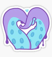 purple tentacle heart Sticker