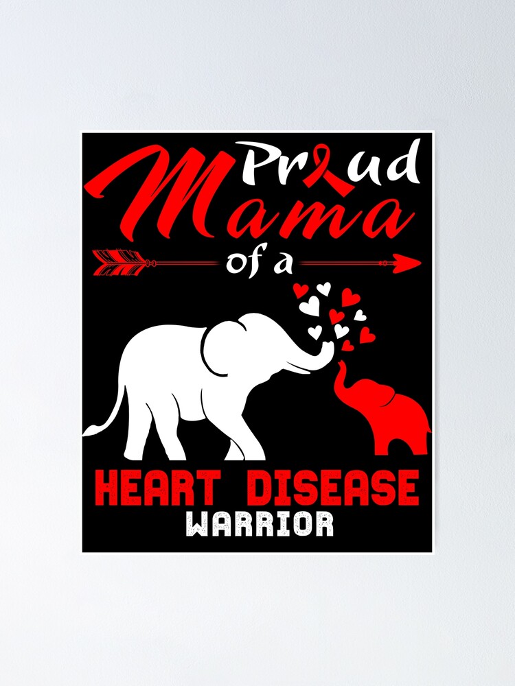 I Wear Red For Heart Disease Survivor Heart Ribbon Poster for Sale by  heppenp