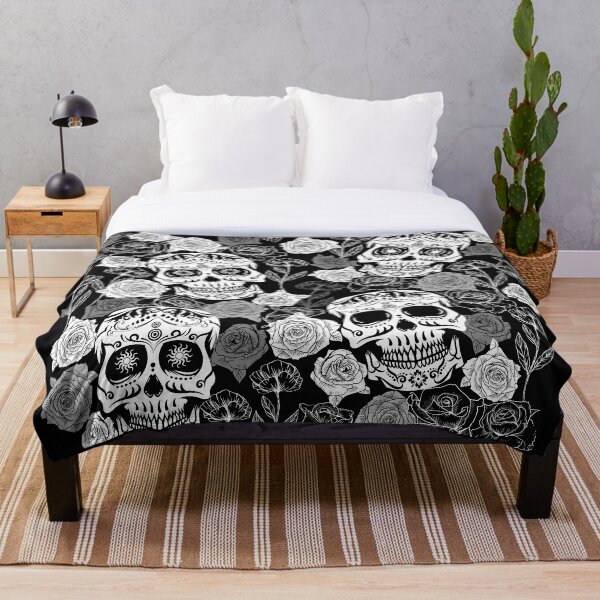 Item preview, Catrina, Calavera Mexicana y Rosas Blanco y Negro designed and sold by TheHotIgloo.