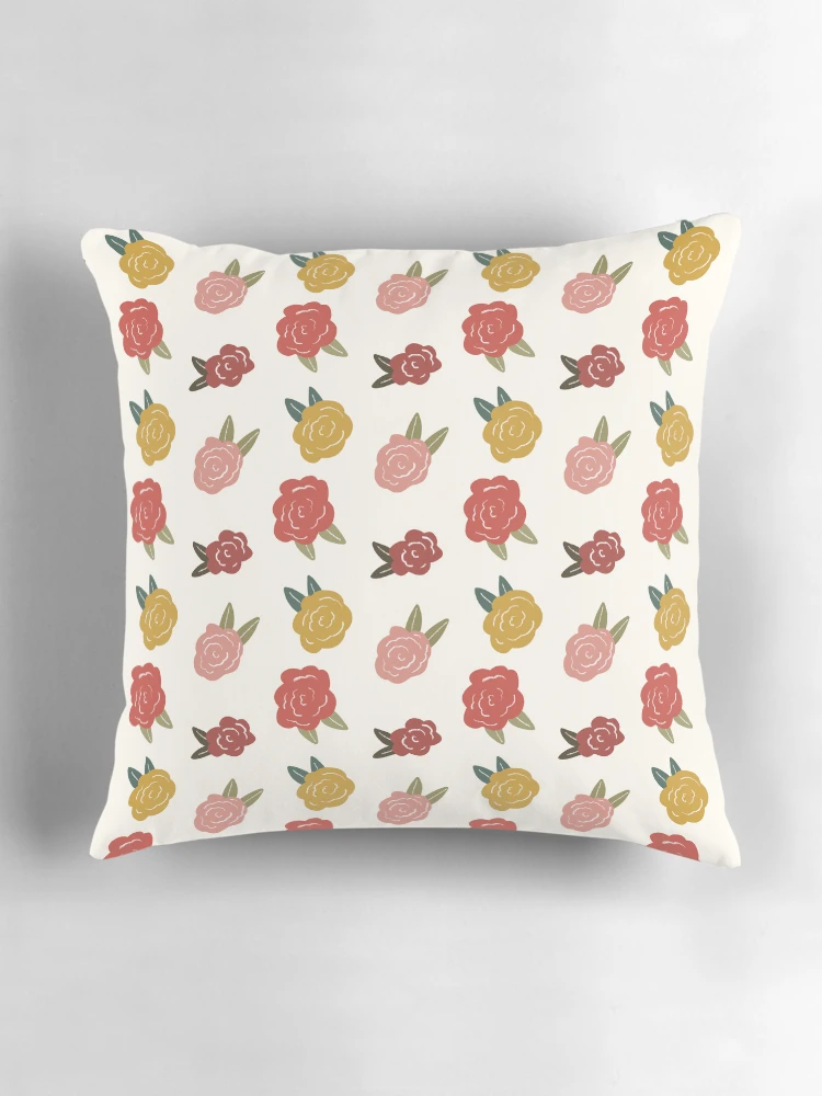 Thumbnail 3 of 4, Pillow, Spring Roses Flower Pattern designed and sold by GillianMeilin.