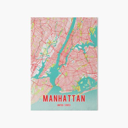 Artikel-Vorschau von Manhattan Karte Artwork - Manhattan Karte Wandkunst, designt und verkauft von PostersProf1.