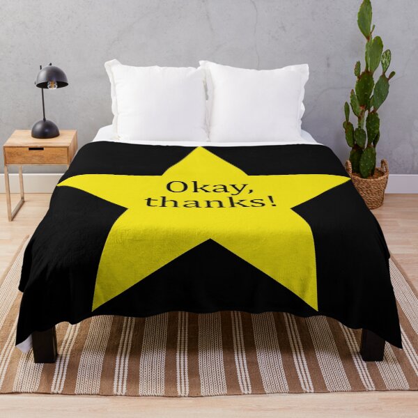 Item preview, "Okay, thanks!" golden star (black) designed and sold by Fangirlsleep.
