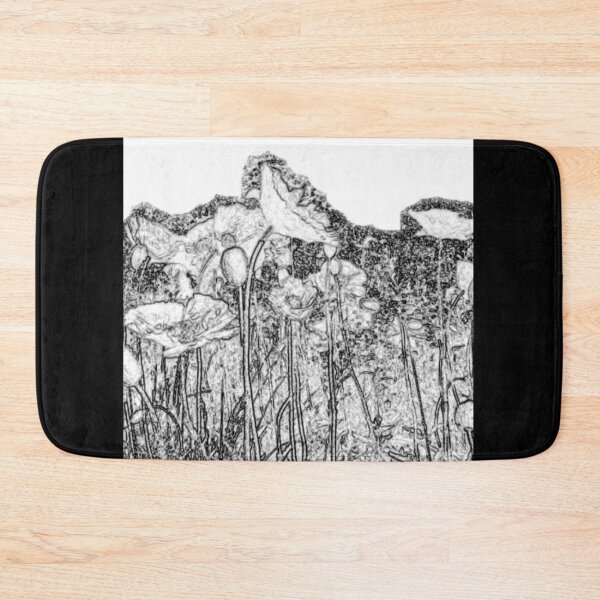 Item preview, Poppies Flowers Field--Pencil Drawing Style Digital Photo designed and sold by GladBlackLamb.