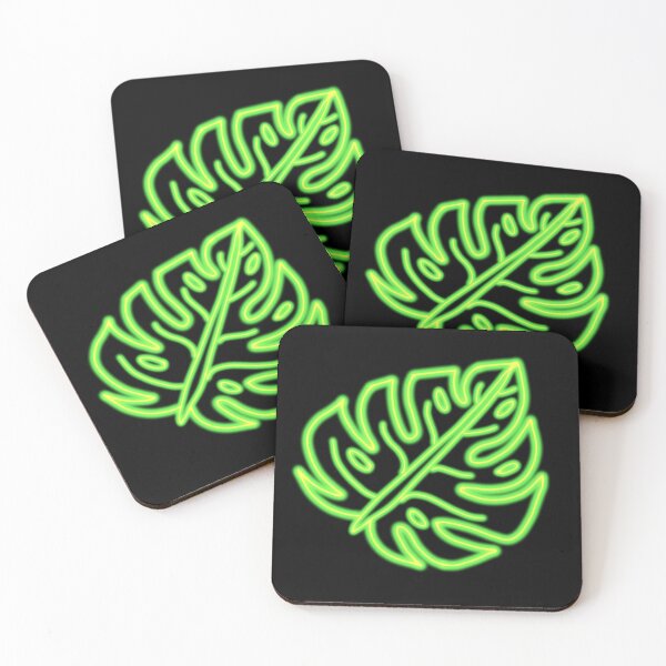 Item preview, Neon Green Monstera Leaf designed and sold by thesnowwhyte.