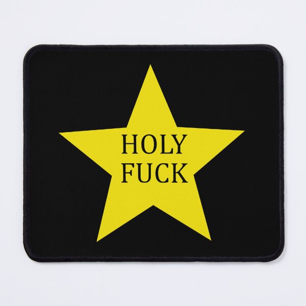 Item preview, "HOLY FUCK!" golden star (black) designed and sold by Fangirlsleep.