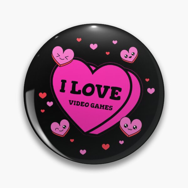 Item preview, You love Video Games -- hearts, winking, smile designed and sold by glitchman2.