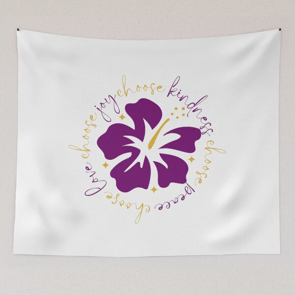 Item preview, CHOOSE KINDNESS CHOOSE PEACE CHOOSE LOVE CHOOSE JOY PURPLE FLOWER designed and sold by Mercurial Merkaba.