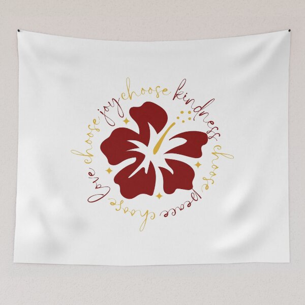 Item preview, CHOOSE KINDNESS CHOOSE PEACE CHOOSE LOVE CHOOSE JOY RED FLOWER designed and sold by Mercurial Merkaba.