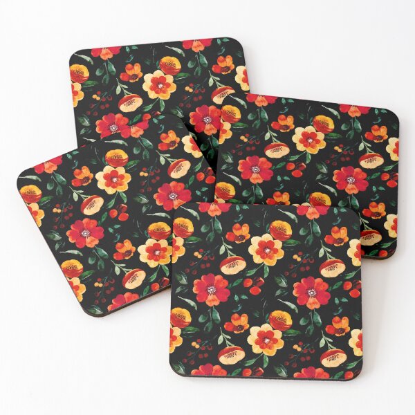 Item preview, Beige Black and Orange Abstract Flower Art designed and sold by alchemytree.