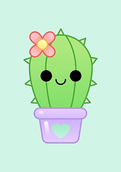 Lámina fotográfica «cactus kawaii» de kittybox | Redbubble