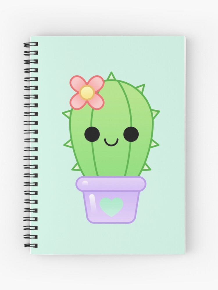 Cuaderno de espiral «cactus kawaii» de kittybox | Redbubble