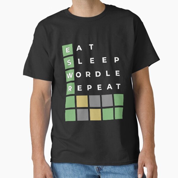 Vista previa del artículo con la obra «COMER DORMIR REPETIR WORDLE, Wordle Obsessed, Wordle Expert, Wordle Craze, Wordle Lover, Funny Wordle, Tammars Designs», diseñado y vendido por TammarsDesigns.
