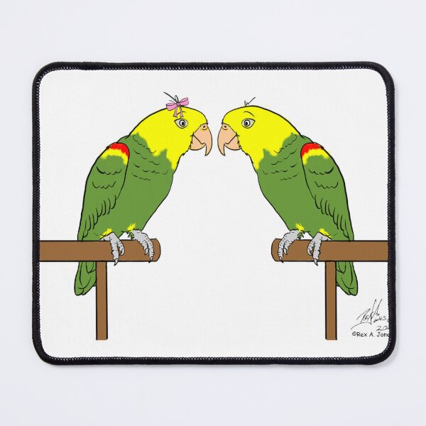 Item preview, Crazy Bird person with double yellow-headed amazon designed and sold by Laughing Parrot Studio.