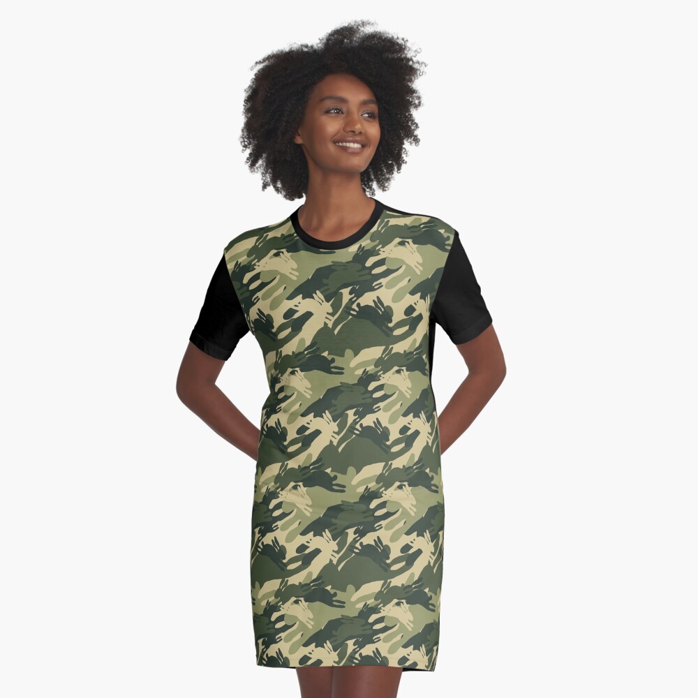 Womens camo store t shirt dress