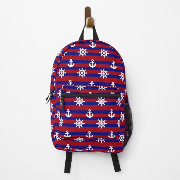 Item preview, Red and blue stripes with Captain's wheel and anchor  designed and sold by DemonicGloom.
