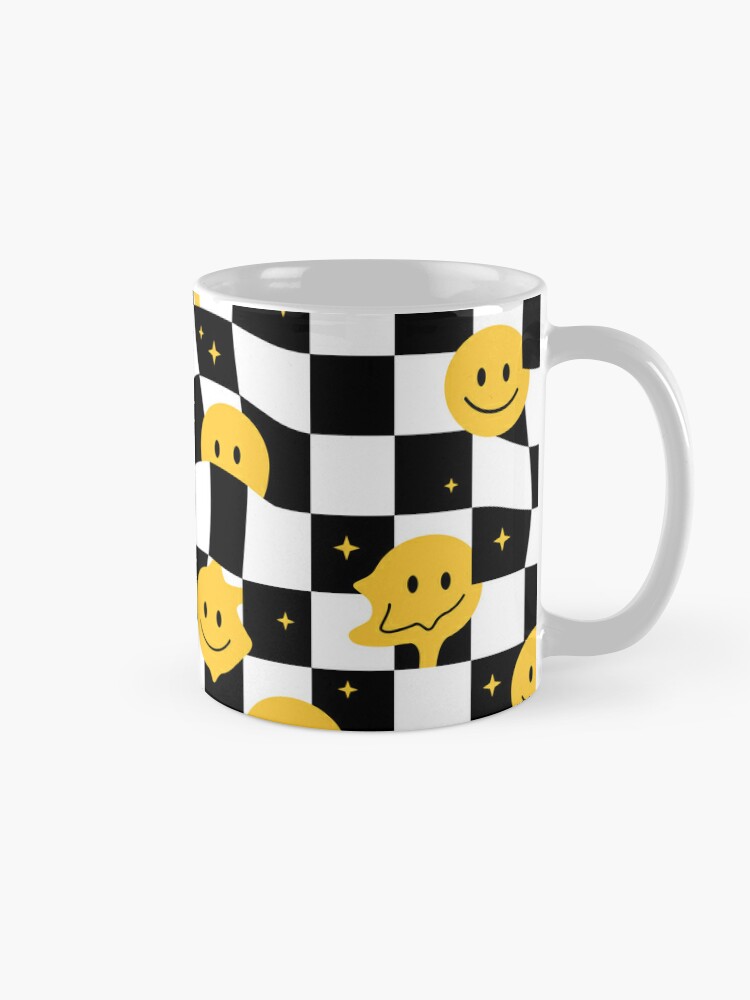 Smiley Face Checkered Coffee Mug