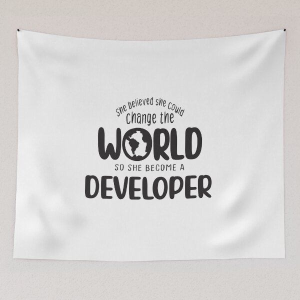 Item preview, She believed she could change the world so she become a developer - Funny developer quote gift idea For Men and Women designed and sold by Mmmm3344.