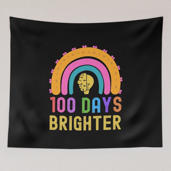 Artikelvorschau, 100 Days Brighter Funny 100 Days of School Teacher Student entworfen und verkauft von Kaladzishop.