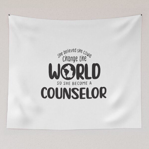 Item preview, She believed she could change the world so she become a Counselor - Funny Counselor quote gift idea For Men and Women designed and sold by Mmmm3344.