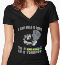 I can weld a fart to a Rainbow in a Tornado! Funny welding saying Women's Fitted V-Neck T-Shirt