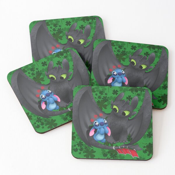 Item preview, Cute St Patrick’s Day Stitch and Toothless designed and sold by ambrosiazen.