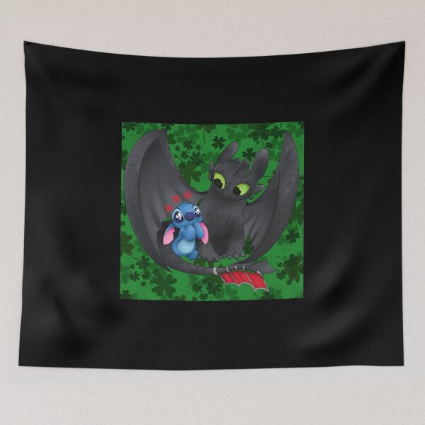 Item preview, Cute St Patrick’s Day Stitch and Toothless designed and sold by ambrosiazen.