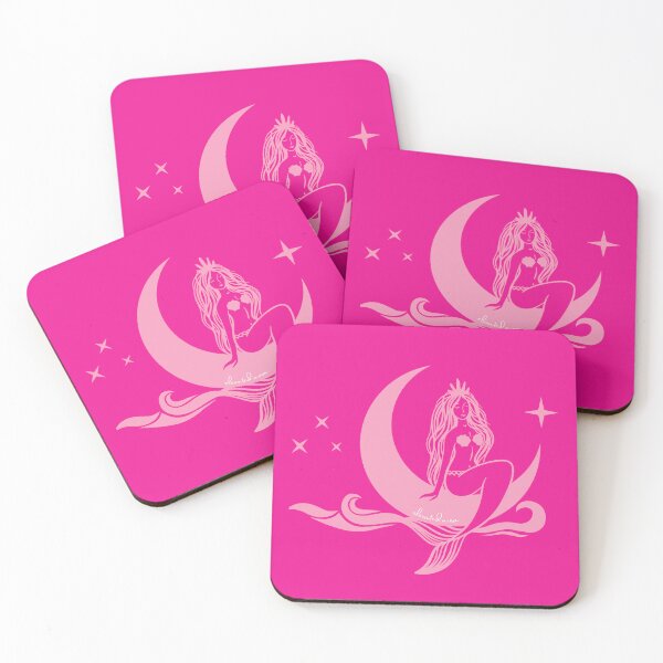 Item preview, Hot Pink Mermaid Moon Graphic Print designed and sold by elevated-aura.