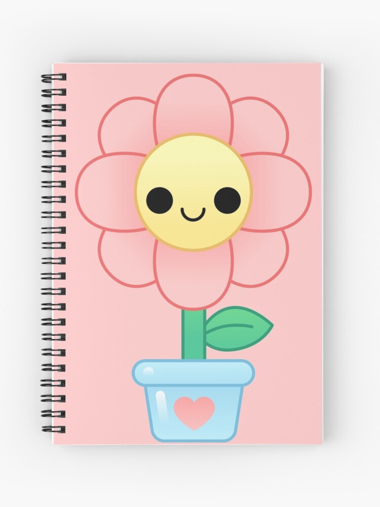 Cuaderno de espiral «flor kawaii» de kittybox | Redbubble
