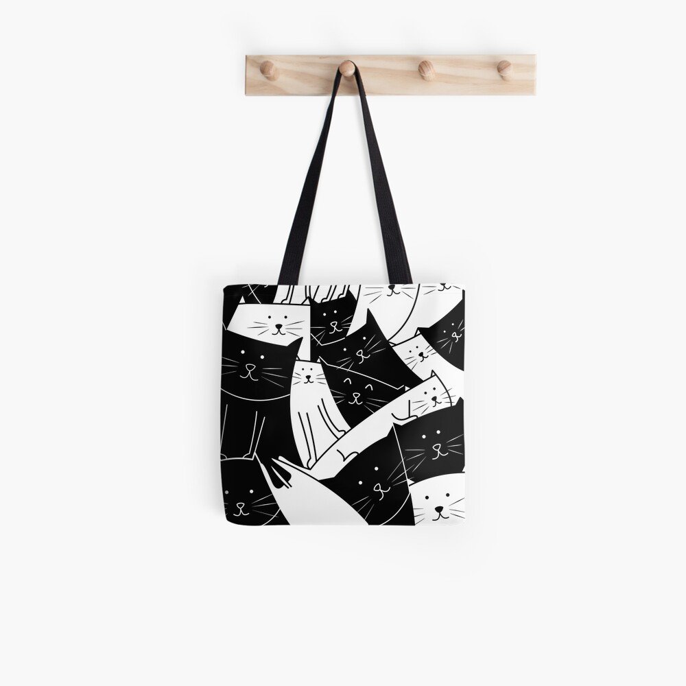 The Cats are Watching B/W Tote Bag