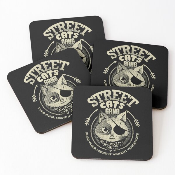 Item preview, Street Cats Gang Purr Purr Meow and Violent Tendencies Black and White by Tobe Fonseca designed and sold by Tobe Fonseca®.