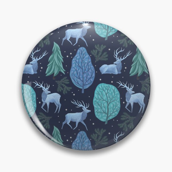Item preview, Blue Elks & Trees - Blue designed and sold by Marlee Rae Creates.