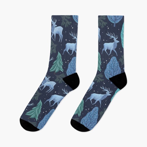 Item preview, Blue Elks & Trees - Blue designed and sold by Marlee Rae Creates.