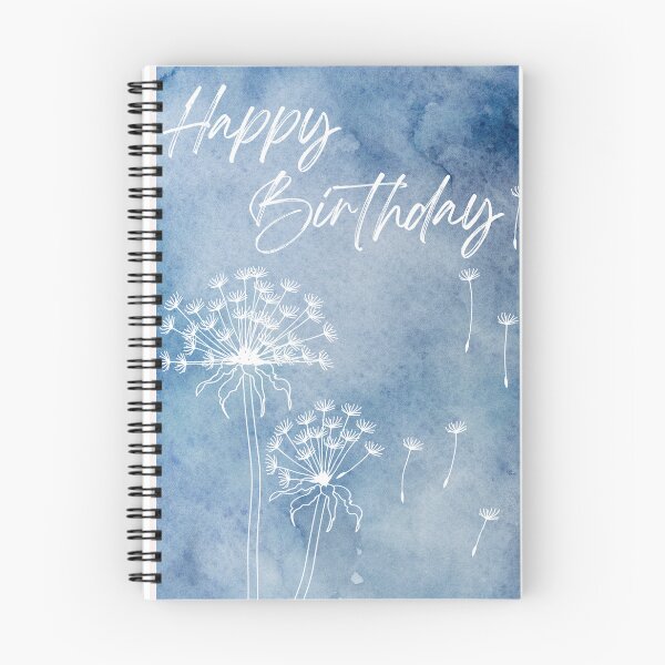 Artikelvorschau, Alles Gute zum Geburtstag Blauer Aquarelllöwenzahn entworfen und verkauft von Jennykies.
