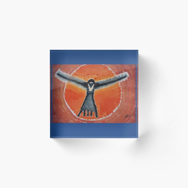 Bluebird Shaman original painting Acrylic Block