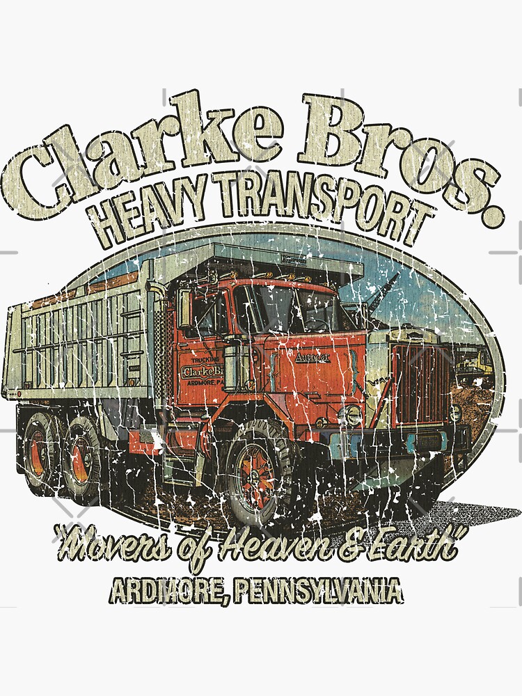 "Clarke Bros. Heavy Transport 1959" Sticker by AstroZombie6669 Redbubble