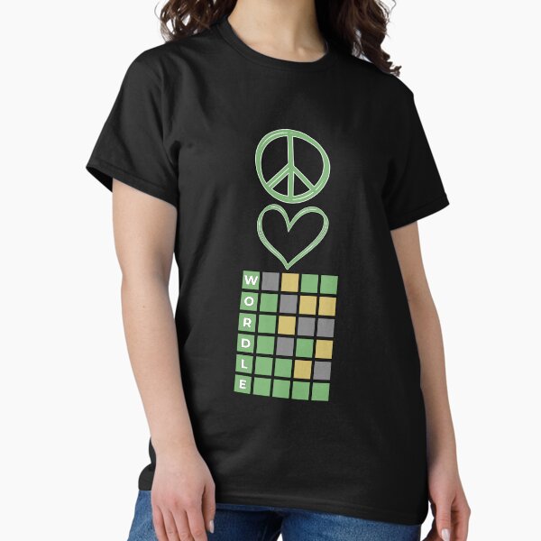 Vista previa del artículo con la obra «PAZ AMOR WORDLE, Wordle obsesionado, Wordle Expert, Wordle Craze, Wordle Lover, Funny Wordle, Eat Sleep Wordle Repetir, Tammars Designs», diseñado y vendido por TammarsDesigns.