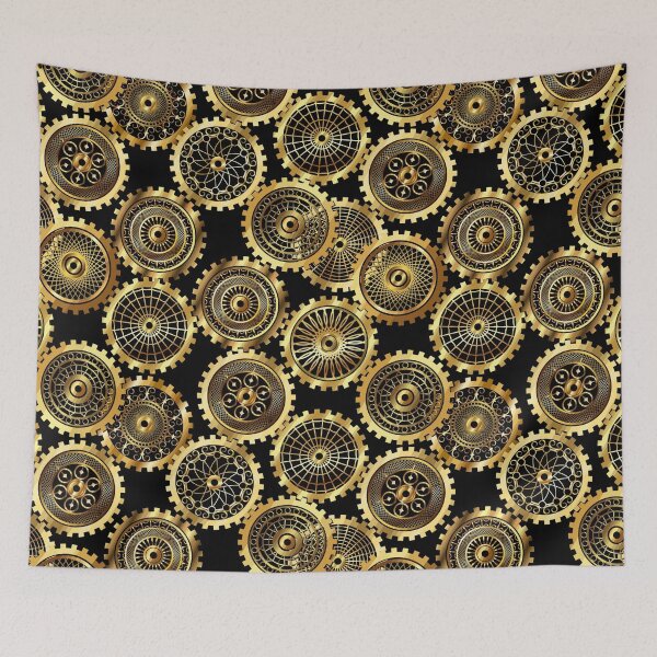 Item preview, Gears Cogs Steampunk Machine Mechanical Grind Clock designed and sold by Spaceshipsells.