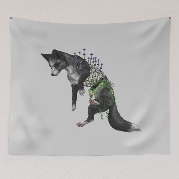 Item preview, Floral Silver Whitemark Fox designed and sold by SinnAkerri.