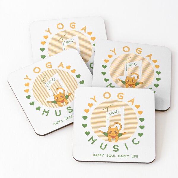 Item preview,  Yoga time quote,Yoga Time Cat and Music,Happy Soul Happy life designed and sold by behappysiempre.