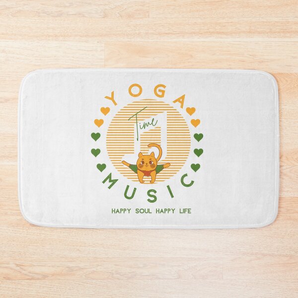 Item preview,  Yoga time quote,Yoga Time Cat and Music,Happy Soul Happy life designed and sold by behappysiempre.