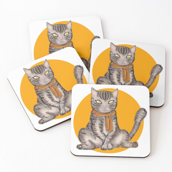 Item preview, cat with scarf designed and sold by Anovaart.